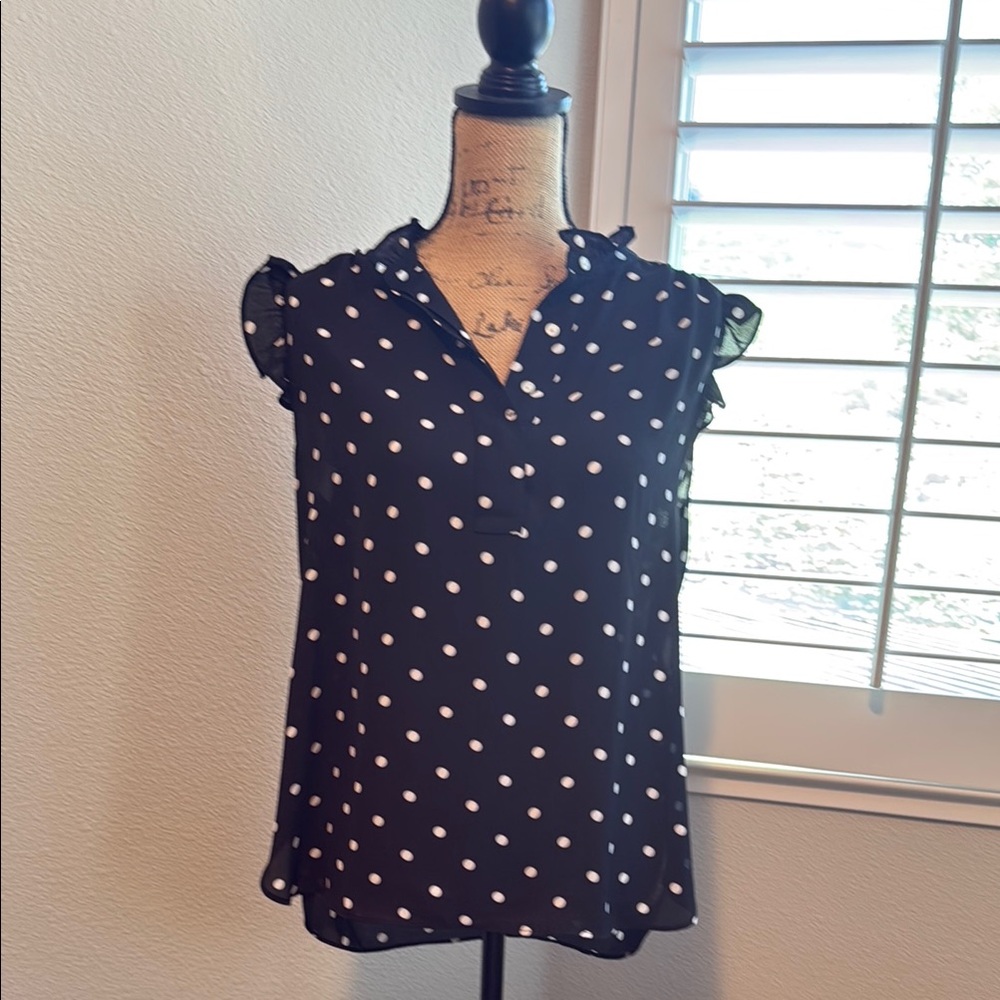 Black Polka Dot Sleeveless Top